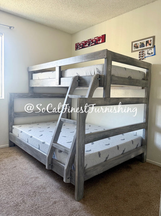 Twin Over Full Bunk Bed In Grey